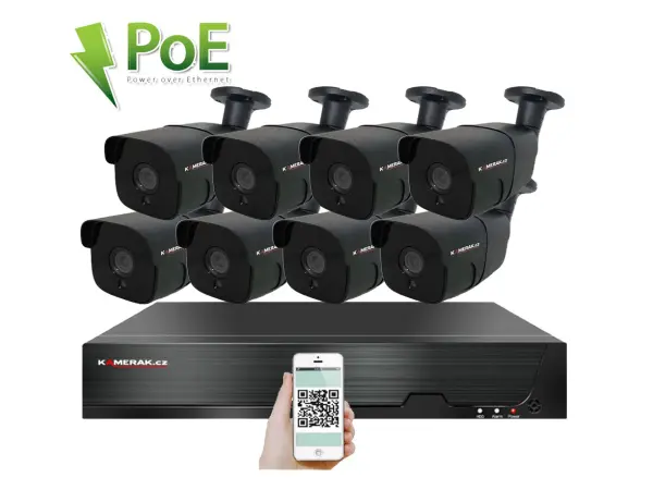 poe ip 8 kamerovy set xm-807b 4mpx, cz menu