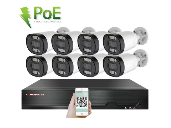 poe ip 8 kamerovy set xm-813b 4mpx, cz menu