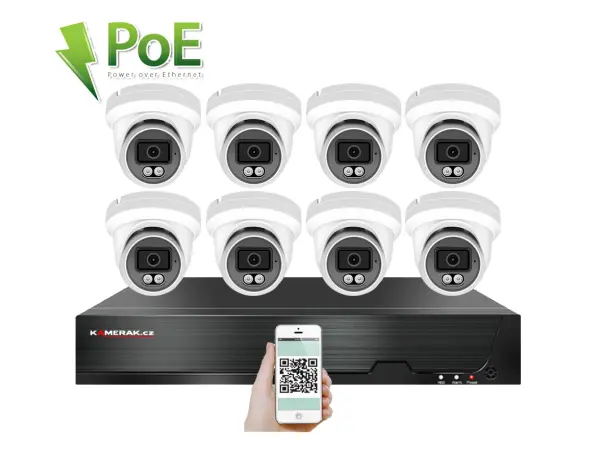4k poe ip 8 kamerovy set xm-809d 8mpx, cz menu
