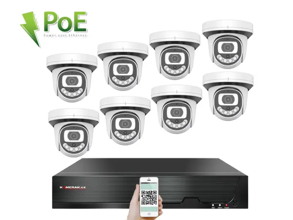 4k poe ip 8 kamerovy set xm-812d 8mpx, cz menu