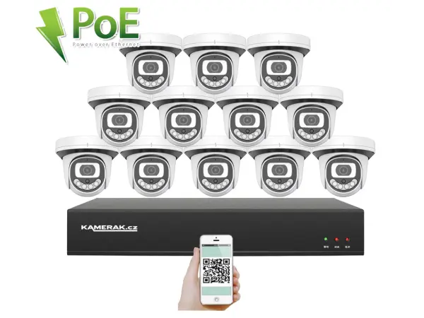 poe ip 12 kamerovy set  xm-1212b 4mpx, cz menu