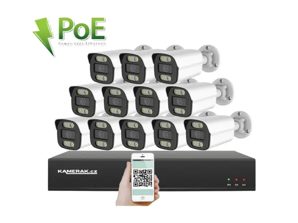 poe ip 12 kamerovy set xm-1214b 4mpx, cz menu