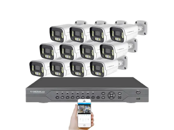 4k poe ip 12 kamerovy set xm-1206d 8mpx, cz menu