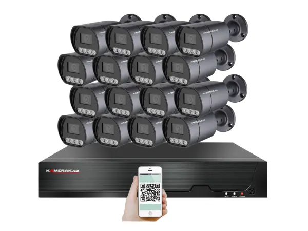 poe ip 16 kamerovy set xm-1611b 4mpx, mikrofon, cz menu