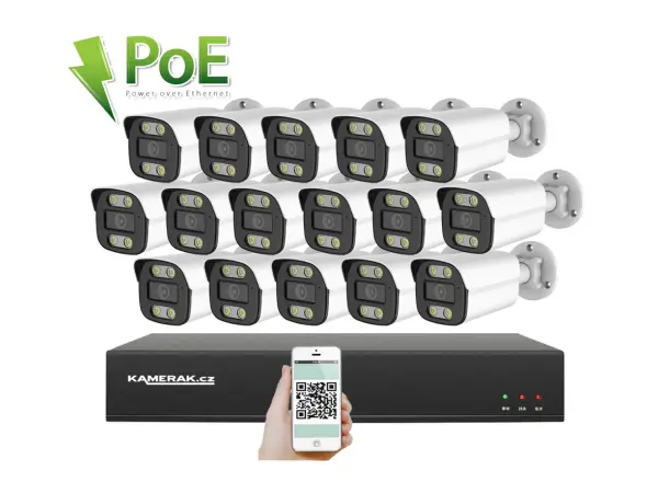 poe ip 16 kamerovy set xm-1614b 4mpx, cz menu