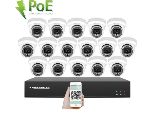 4k poe ip 16 kamerovy set xm-1609d 8mpx, cz menu