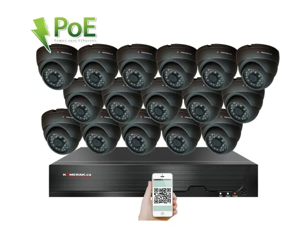 4k poe ip 16 kamerovy set xm-1611d 8mpx, h.265, cz menu