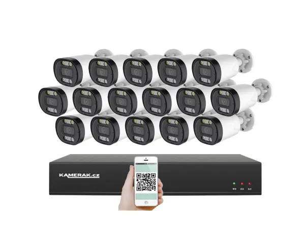 4k poe ip 16 kamerovy set xm-1613d 8mpx, cz menu