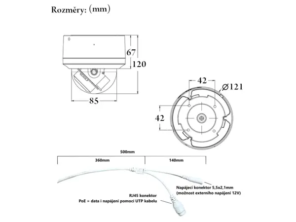 4k poe ip kamera xm-19d ptz v provedeni dome 8mpx