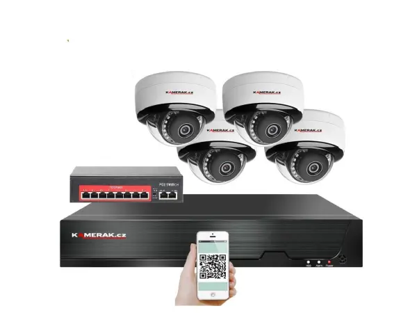 ip 4 kamerovy set  s externim poe xm-405b-ext. 4mpx, cz menu