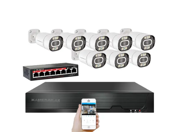 ip 8 kamerovy set s externim poe xm-803b-ext. 4mpx, cz menu