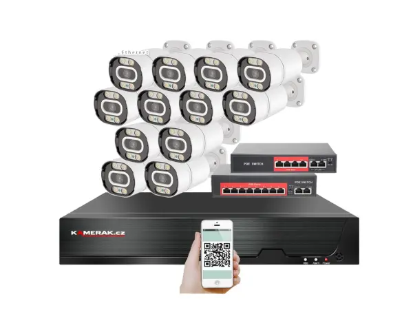 ip 12 kamerovy set s externim poe xm-1203b-ext. 4mpx, cz menu