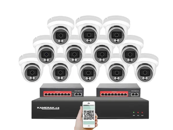 ip 12 kamerovy set s externim poe xm-1209b-ext. 4mpx, cz menu