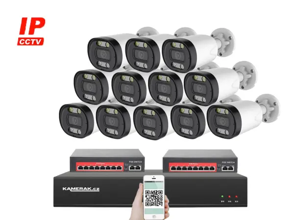 ip 12 kamerovy set s externim poe xm-1213b-ext. 4mpx, cz menu