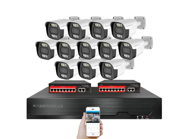 ip 12 kamerovy set s externim poe xm-1214b-ext. 4mpx, cz menu