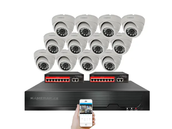 4k ip 12 kamerovy set s externim poe xm-1202d-ext. 8mpx, cz menu