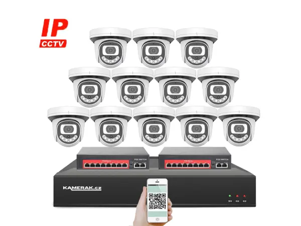 4k ip 12 kamerovy set s externim poe xm-1212d-ext. 8mpx, cz menu