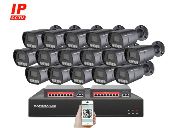 ip 16 kamerovy set s externim poe xm-1610b-ext. 4mpx, cz menu