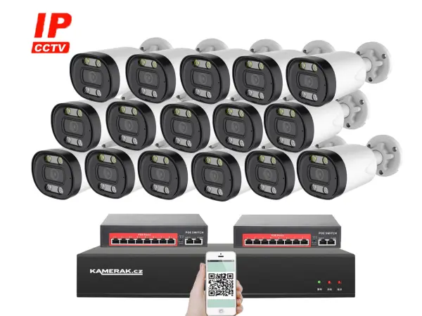 ip 16 kamerovy set s externim poe xm-1613b-ext. 4mpx, cz menu