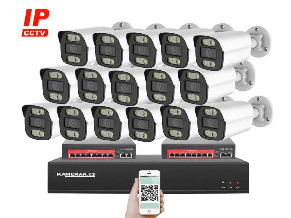 ip 16 kamerovy set s externim poe xm-1614b-ext. 4mpx, cz menu