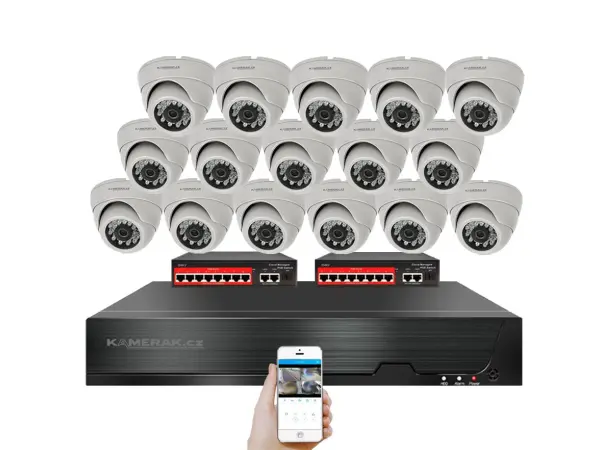 4k ip 16 kamerovy set s externim poe xm-1602d-ext. 8mpx, cz menu