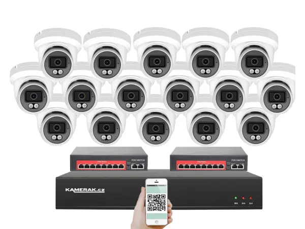 4k ip 16 kamerovy set s externim poe xm-1609d-ext. 8mpx, cz menu