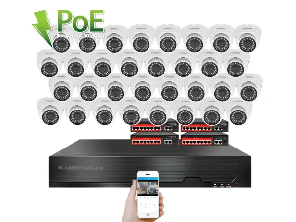 ip 32 kamerovy set s externim poe xm-3202b-ext. 4mpx, cz menu