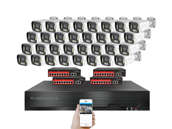 ip 32 kamerovy set s externim poe xm-3206b-ext. 4mpx, cz menu