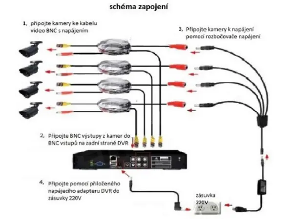 16 kamerovy ahd set he16-50a 2mpx 1080p, h.265, cz menu