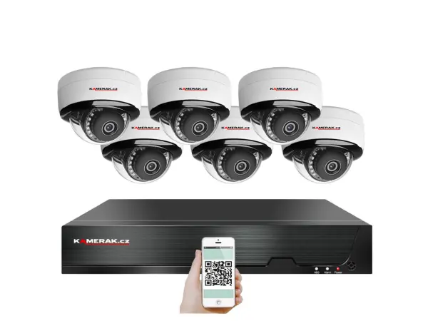 poe ip 6 kamerovy set xm-605b 4mpx, mikrofon, cz menu