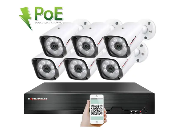 poe ip 6 kamerovy set xm-601b 4mpx, cz menu