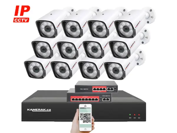 ip 12 kamerovy set s externim poe xm-1201b-ext. 4mpx, cz menu