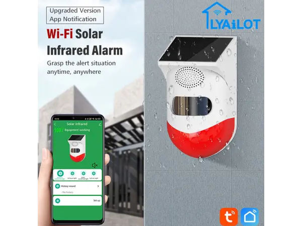 tuya solarni wifi alarm ct80wr sirena proti kradezi