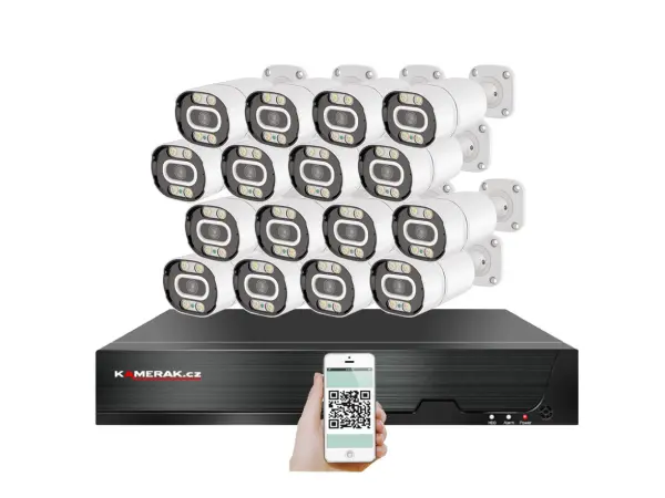 poe ip 16 kamerovy set xm-1603b 4mpx, mikrofon, cz menu