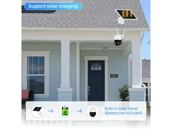 wifi solarni kamera xm-924 3mpx, 6x baterie, p2p app icsee