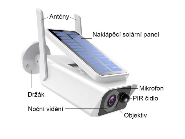 wifi solarni kamera  xm-922 4mpx p2p 2 baterie app. icsee