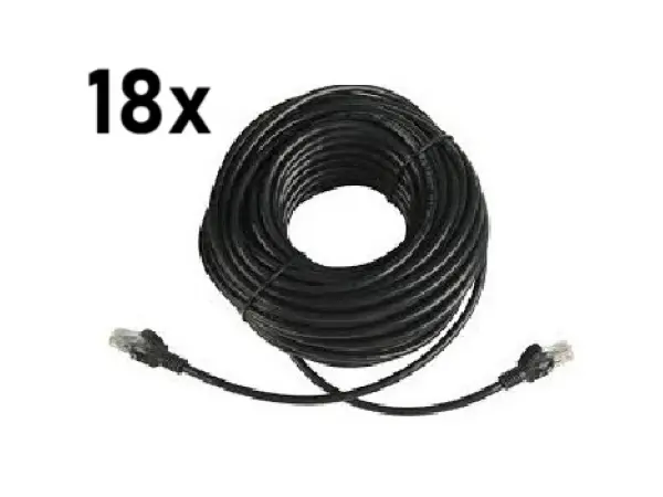 18 x utp sitovy patch kabel 20m cerny