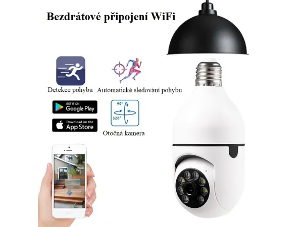 otocna p2p kamera xm-q01 3mpx app icsee do objimky e27