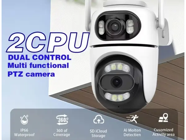 5v p2p kamera ptz xm-232 se dvema objektivy 2x2mpx