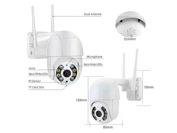 wifi ptz venkovni otocna bezdratova ip kamera xm-238 2mpx, p2p