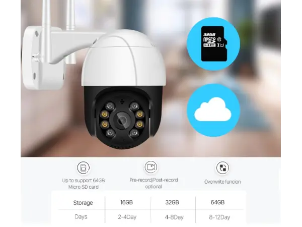 wifi ptz otocna kamera xm-239 2mpx, 4x digitalni zoom, ir+led prisvit black