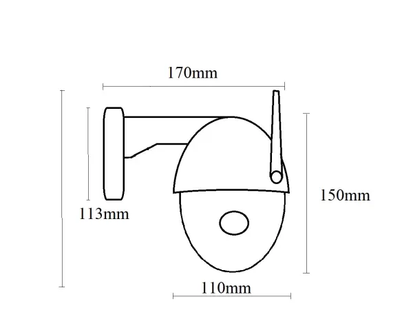 wifi otocna kamera ptz ip camhi-437 4mpx 4 ir + 4 led diody pro barevny obraz v noci
