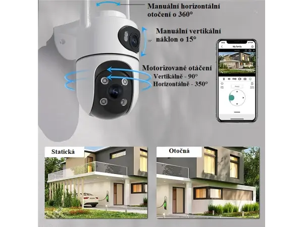 ptz oktocna p2p kamera se dvema objektivy xm-620 6mpx (3+3mpx)