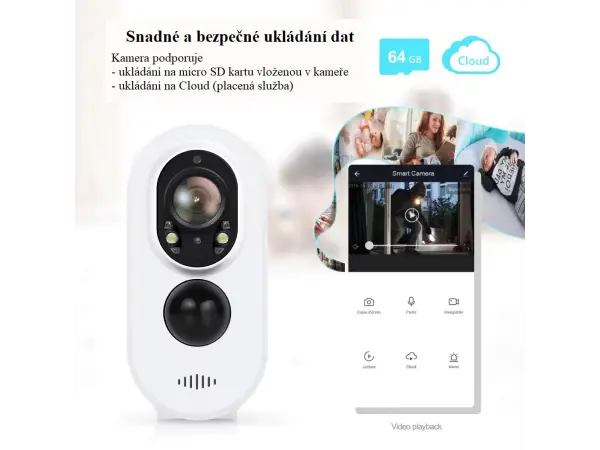 wifi p2p ip kamera tuya pst-sdw-2-s 2mpx 2ks baterie se solarnim panelem