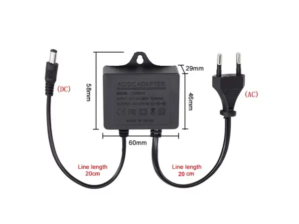 12v 2a dc 5,5/2,1mm adapter pro ptz kameru cerny