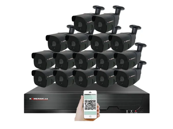 poe ip 16 kamerovy set xm-1607b 4mpx, cz menu