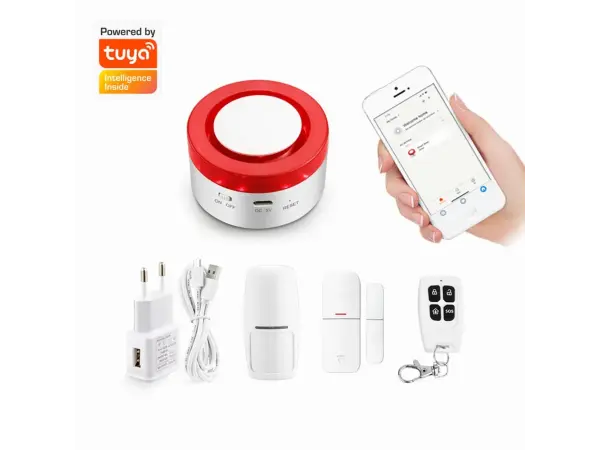 wifi chytry domovni bezdratovy alarm pst-h1 s vykonnou sirenou  pro android,ios