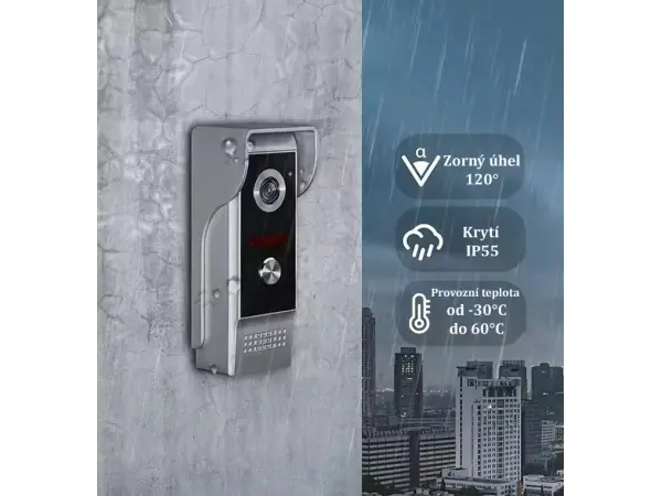 tuya smart digitalni zvonek pst-db10 2,0 mp, 7palcovy dotykovy wi-fi monitor, detekce pohybu 1080p