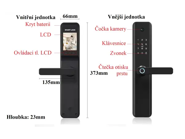 tuya smart dverni zamek s intercomem cteckou otisku prstu, s kamerou 1,3mp pst-k1 pro max