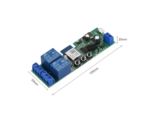 tuya smart 2kanalovy spinac wi-fi+rf 433mhz prijimac 7-32v pst-tywr-2ch+rf